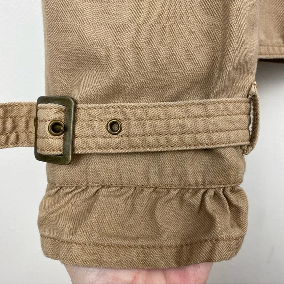 Motto size XL Women’s Tan Button Up Buckle Utility Jacket - Picture 5 of 6